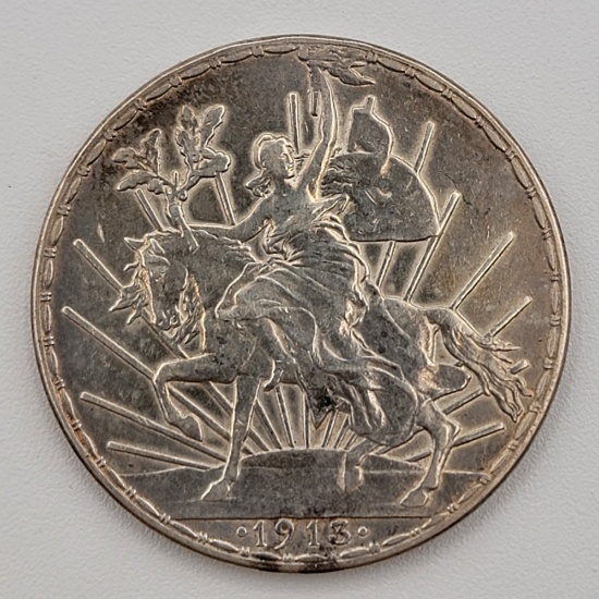 1913 Mexico Silver "Caballito" 1 Peso Coin