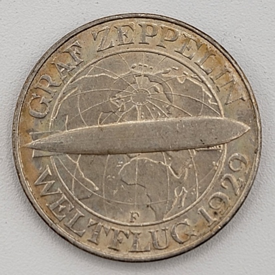 Germany Uncirculated  1930-F Weimar Republic 3 Reichsmark Silver Coin