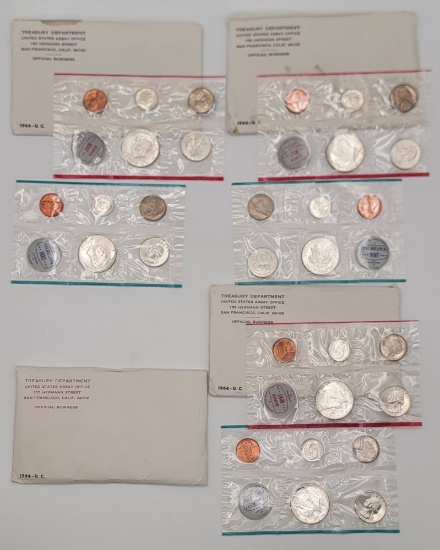(4) 1964 U.S. Mint Uncirculated Coin Sets