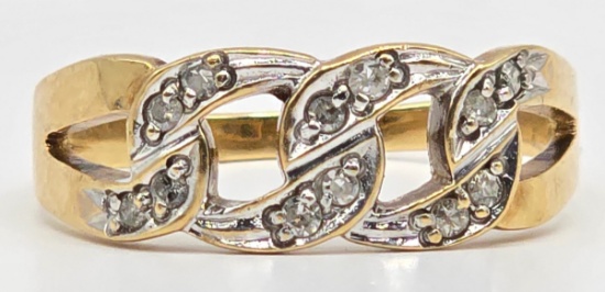 10K Yellow Gold Diamond Link Band