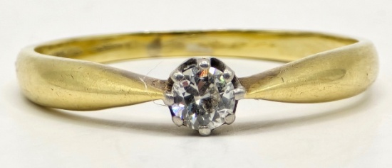 Ladies 14K Yellow Gold Diamond Solitaire Ring