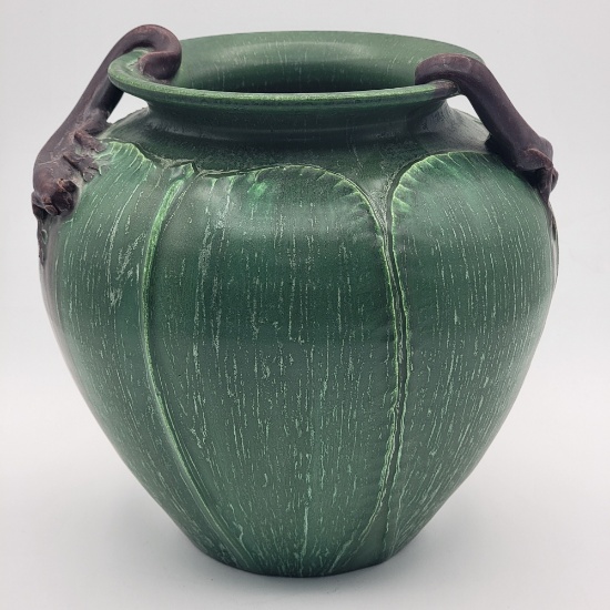 Ephraim Faience Art Pottery Curious Geckos Vase