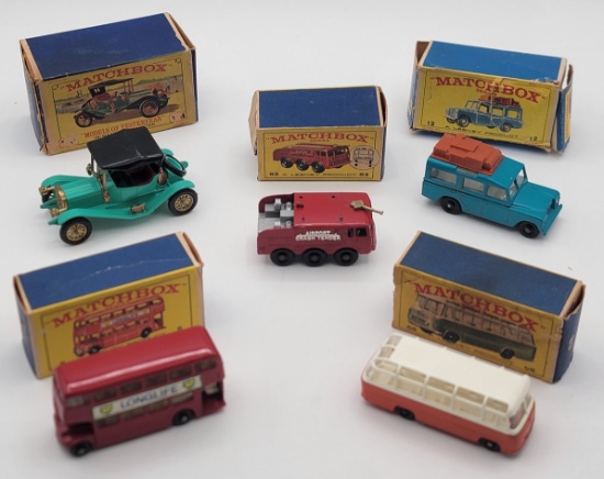 (5) Vintage Lesney Matchbox Vehicles In Original Boxes
