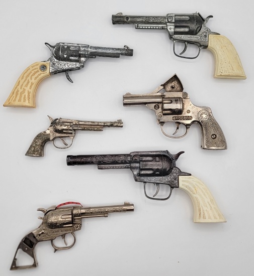 Lot Of Six Vintage Revolver Cap Guns