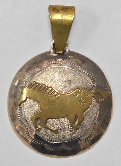 Sterling Silver Robert Johnson Navajo Horse Pendant