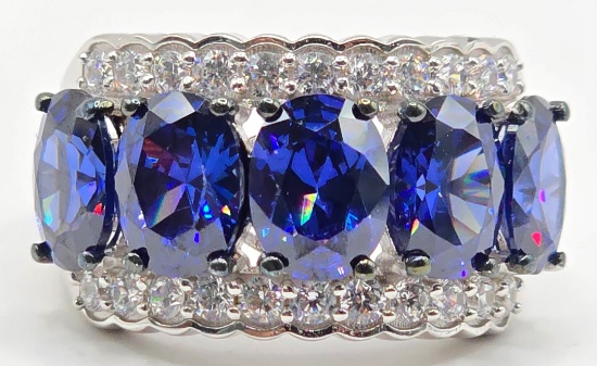 Sterling Silver Bella Luce Esotica Tanzanite & Diamond Simulant Ring