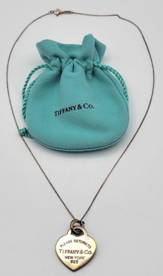 Tiffany & Co. Sterling Return to Tiffany Heart Pendant Necklace New In Box