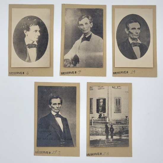 Lot Of Five Frederick H. Meserve Abraham Lincoln CDV Photographs