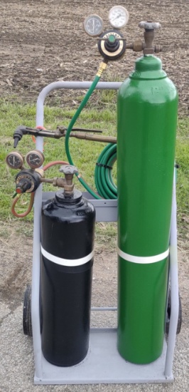 Welding Cart w/ Brass Torch & Cylinders