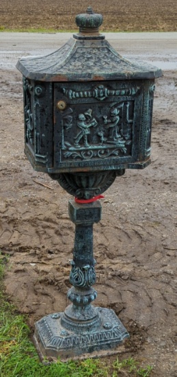 Cast Metal Standing Letter Box