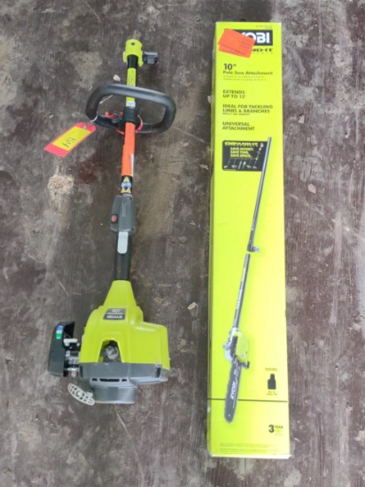Ryobi 2-Cycle Gas String Trimmer & 10" Pole Saw Attachment.