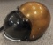 Vintage Gold Metal Flake Race Helmet w/ Bubble Shield