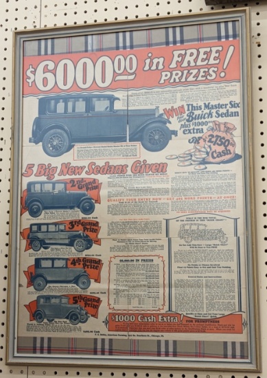 1928 Buick Dealership Framed Advertisement