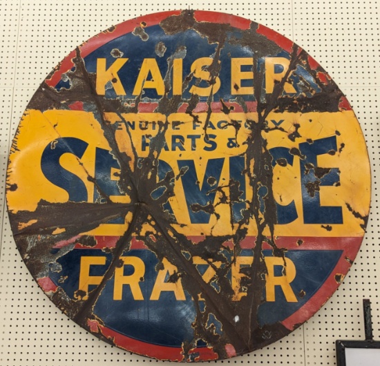 58in Vintage DSP Kaiser Frazer Dealer Adv Sign