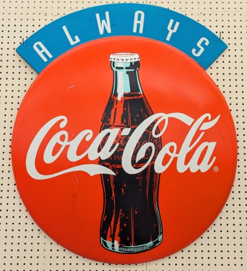 Coca-Cola Embossed Plastic Button Sign