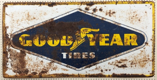 5ft Vintage SST Goodyear Tires Embossed Adv Sign