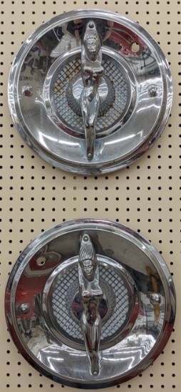 Art Deco Style Nude Lady Chrome Hubcaps