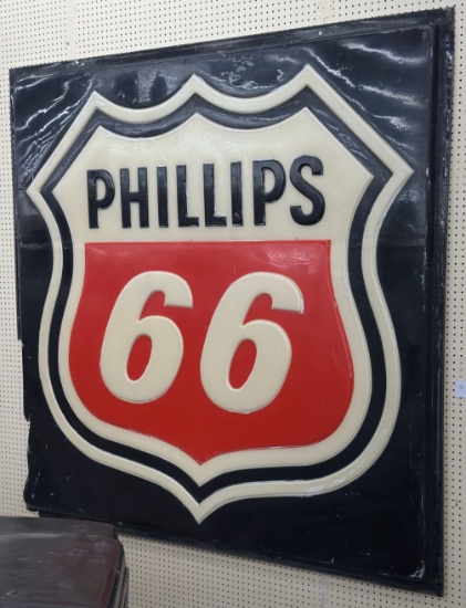 7ft Phillips 66 Embossed Plastic Adv Sign