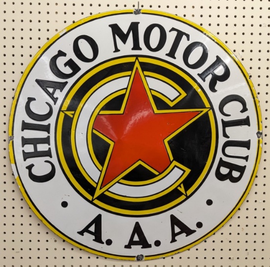 30in SSP Chicago Motor Club Replica Adv Sign