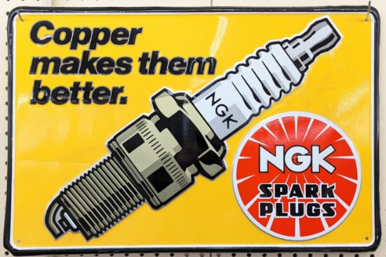 SST NGK Spark Plugs Embossed Sign