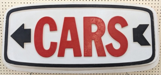Vintage Cars Embossed Plastic Sign