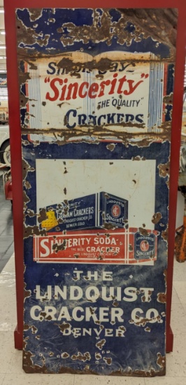 5ft Vintage SSP Sincerity Crackers Adv Sign