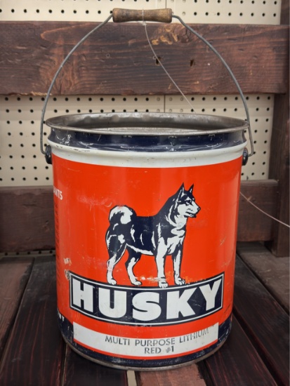 HTF Vintage Husky 35lb Grease Can