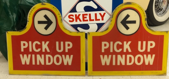 (2) WendyÕs Pick Up Window Drive-Through Signs