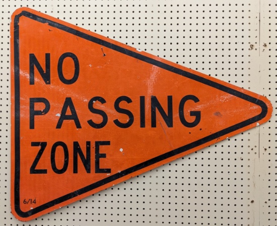 No Passing Zone Construction Sign
