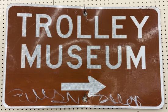 SST Museum Trolley Reflective Directional Street Sign