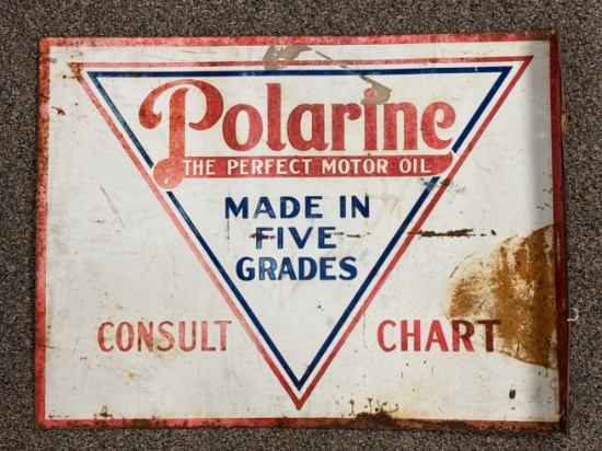 Early DST Polarine Motor Oil Flange Sign