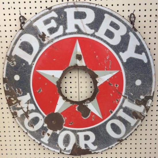 Vintage DSP Derby Motor Oil Adv Sign