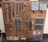 1920s-30s Automotive Shop Mounted Memorabilia Display