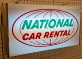 Vintage National Car Rental Lighted Sign