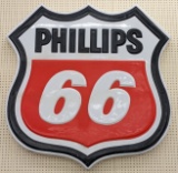 Large Phillips 66 Embossed Lighted Adv Sign 58x56