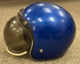 Vintage Metal Flake Race Helmet w/ Bubble Shield