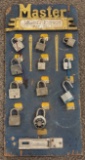 Vintage Master Padlocks Wood Store Display