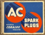 Vtg DST AC Spark Plugs Flange Advertising Sign