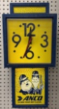 Vtg Anco Windshield Wipers Advertising Clock
