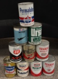 (10) Vtg 1qt Motor Oil Cans