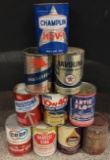 (10) Vtg Empty Motor Oil Cans