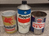Mobiloil, Mopar, & Champlain 1qt Oil Cans