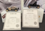 Danbury Mint 1925 Ford Model T Runabout & 1931 Ford Model A Deluxe Roadster Replica Vehicles