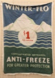 Vintage Winter-Flo Anti-Freeze Cloth Adv Banner