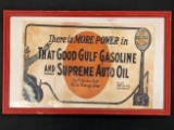 Early Original Gulf Gasoline Wax Paper Advertising
