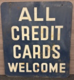 Vintage DST Credit Cards Sign