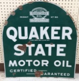 Vintage DSP Quaker State Motor Oil Tombstone Sign