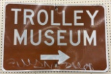 SST Museum Trolley Reflective Directional Street Sign