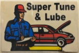 8ft Vintage Super Tune & Lube Embossed Sign