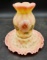 Fenton Burmese Glass Diamond Optic Fairy Lamp